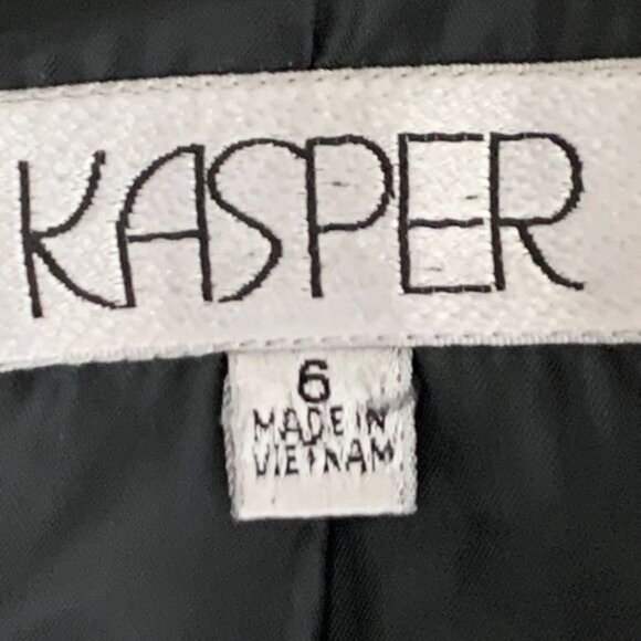 Kasper black white patterned blazer small size 6 office preppy old money style - Picture 11 of 12